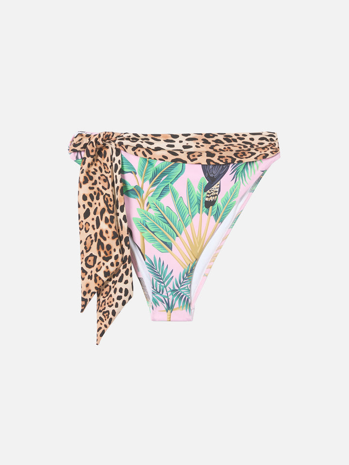 Slip mare Sienna con stampa tropicale e fusciacca