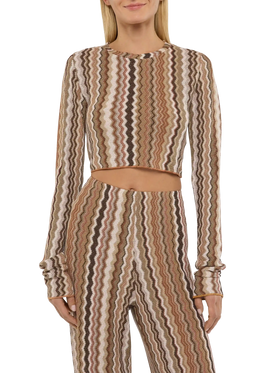 Siviglia t-shirt cropped in maglia raschel