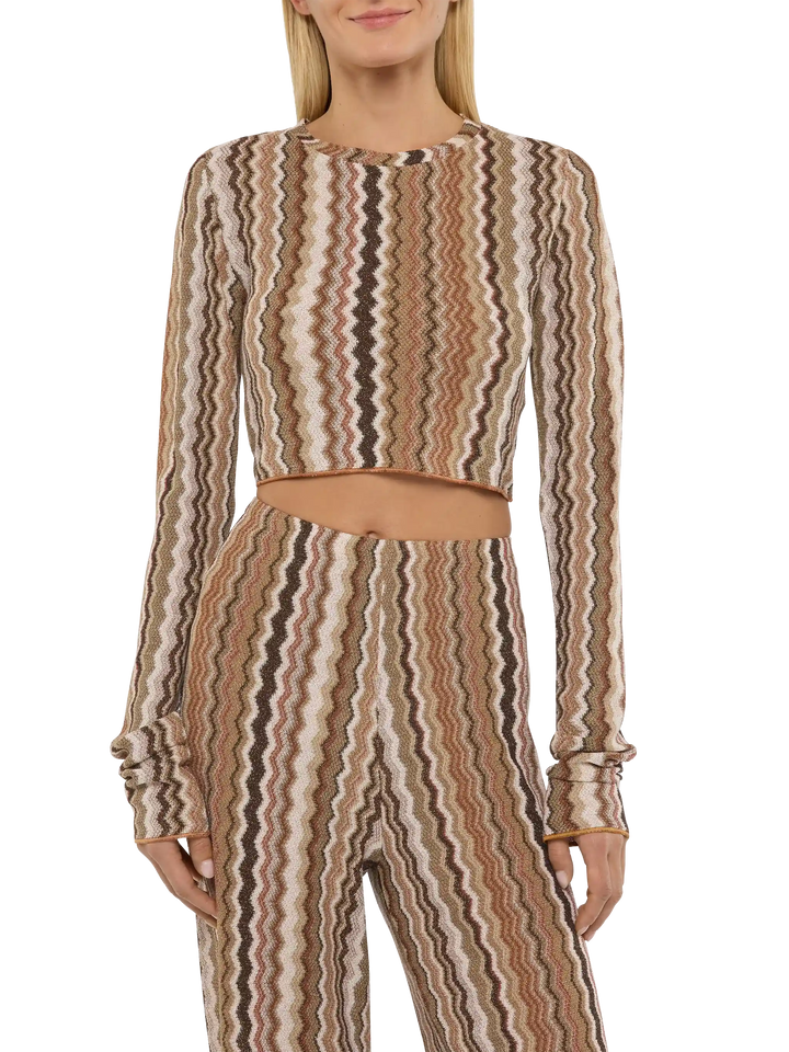 Siviglia t-shirt cropped in maglia raschel