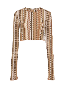 Siviglia t-shirt cropped in maglia raschel