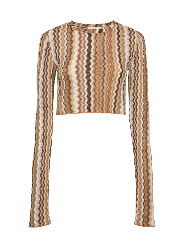 Siviglia t-shirt cropped in maglia raschel