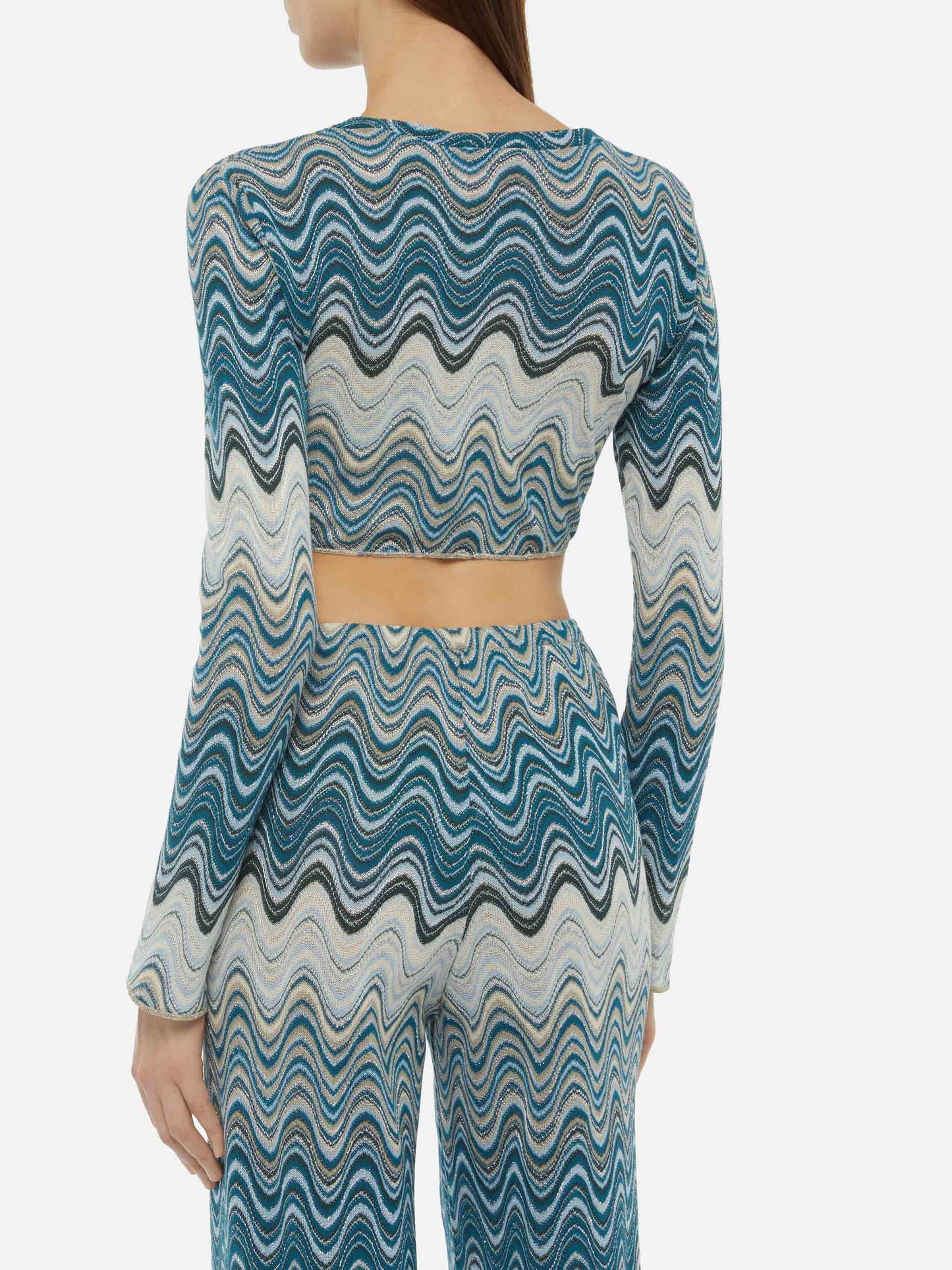 Siviglia raschel knit cropped t-shirt