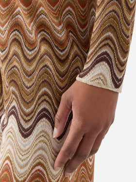 Siviglia cropped degradé raschel top with wave pattern