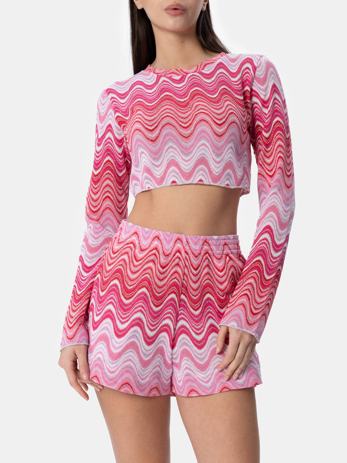 T-shirt court en maille raschel pour femme Siviglia 
