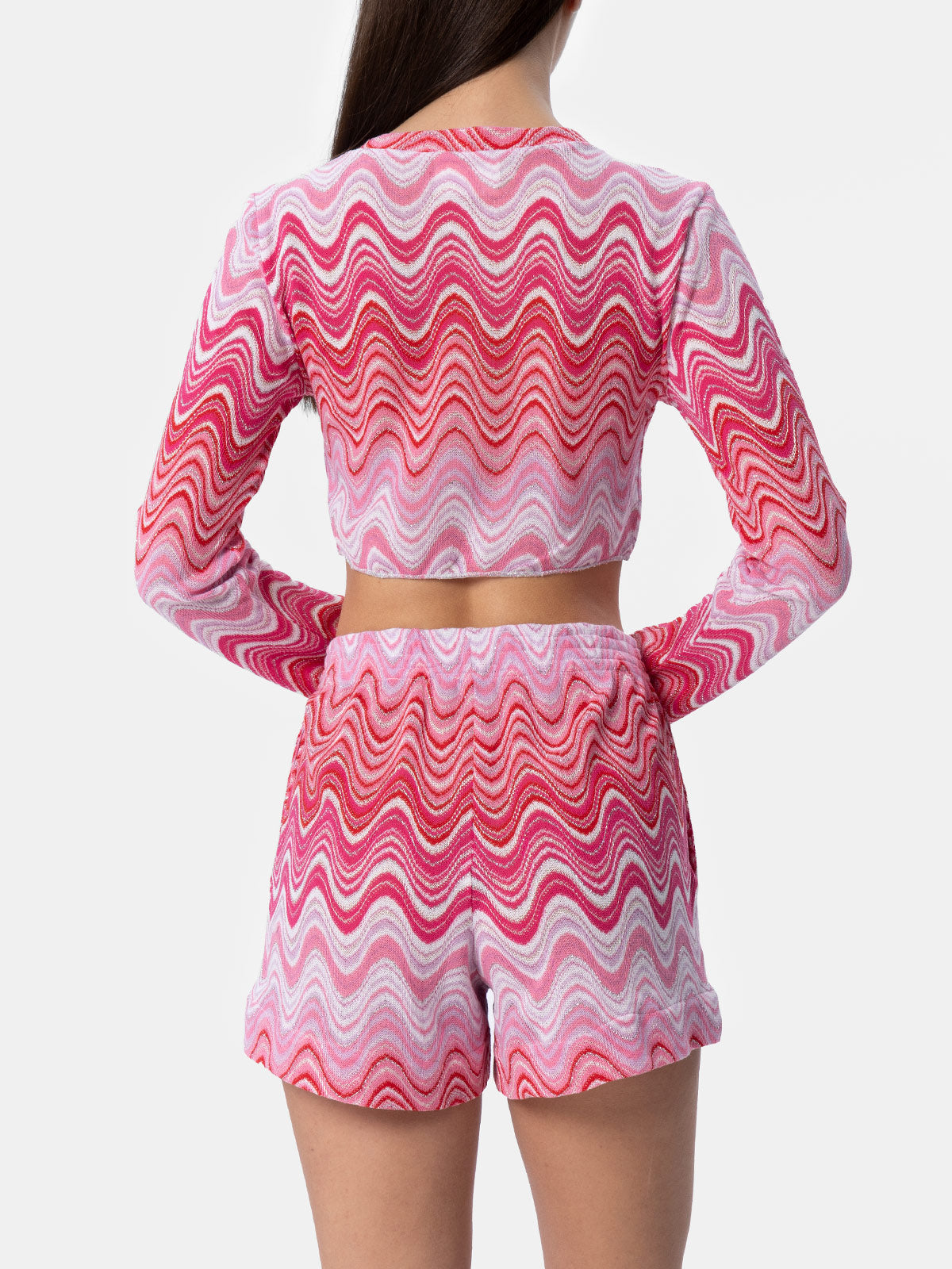 T-shirt court en maille raschel pour femme Siviglia 
