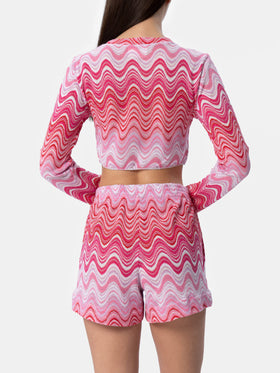 T-shirt court en maille raschel pour femme Siviglia 