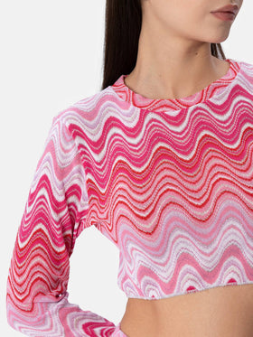 T-shirt court en maille raschel pour femme Siviglia 