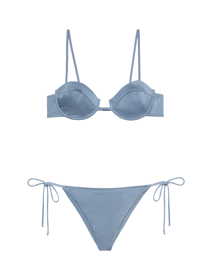 Marielle shimmeravio blue classic swim briefs - Salina avio blue underwired bralette