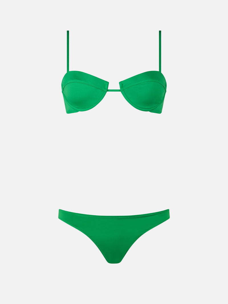 Woman green underwired bralette bikini Salina Lido