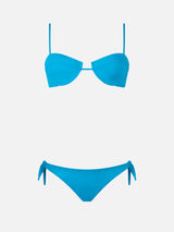 Woman turquoise underwired bralette bikini Salina Yali