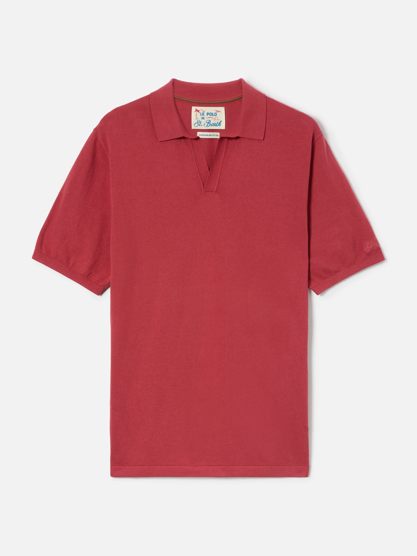 Sloan solid brick red polo in premium high-twist cotton