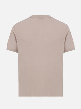 Sloan – Gestricktes Poloshirt in Steingrau