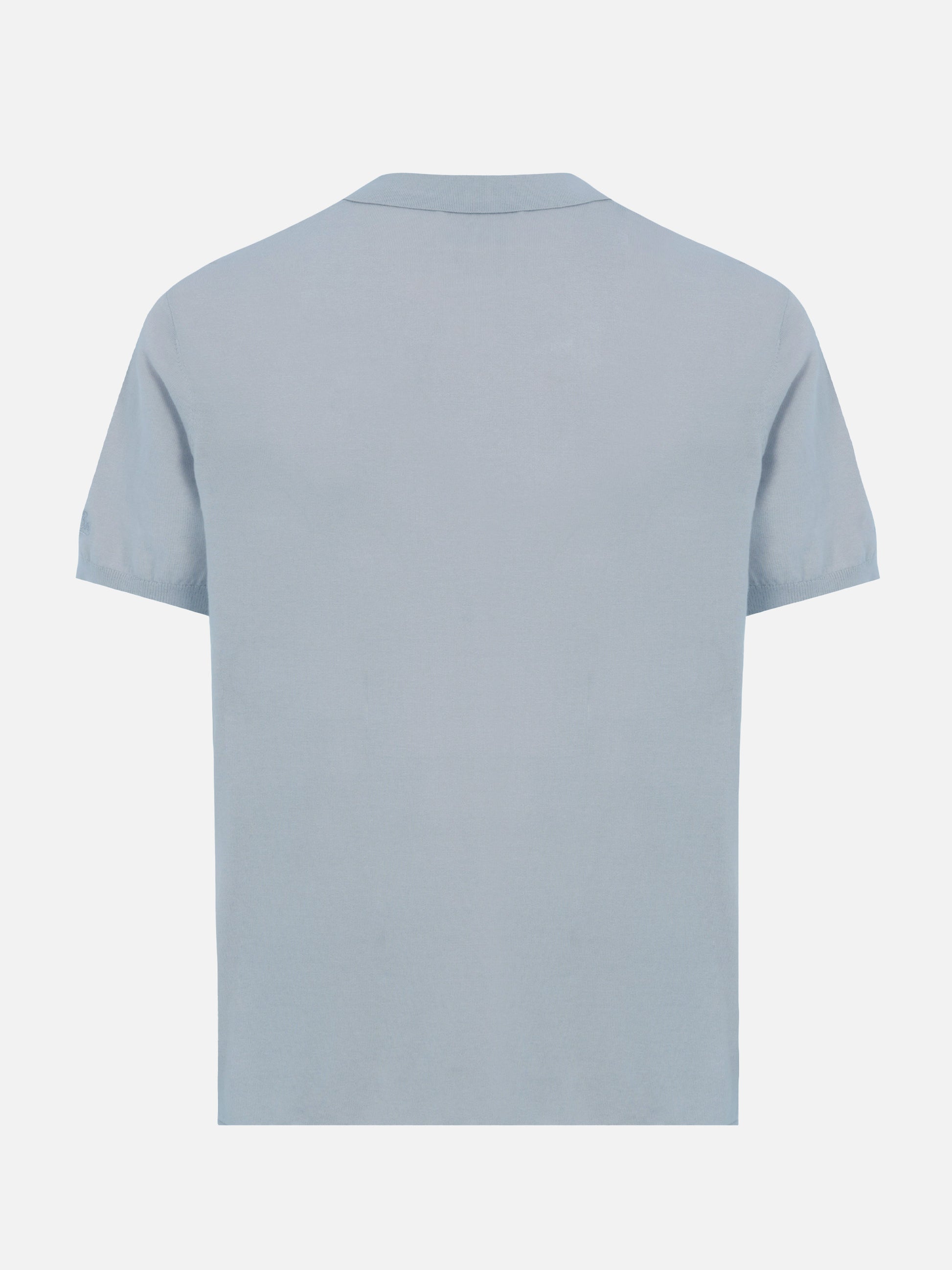 Sloan light blue buttonless knitted polo shirt - MC2 Saint Barth