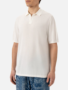 Weißes Strick-Poloshirt „Sloan“