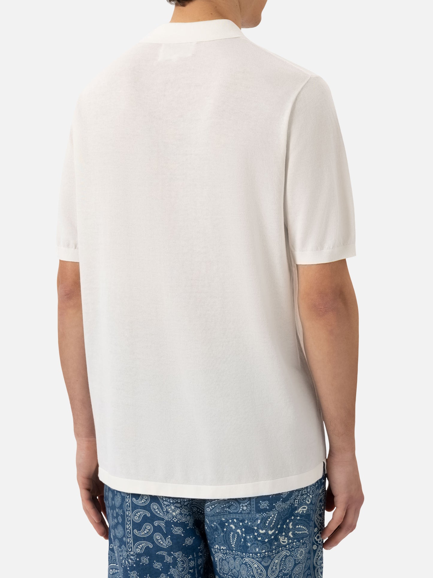 Weißes Strick-Poloshirt „Sloan“