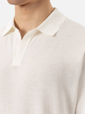 Weißes Strick-Poloshirt „Sloan“