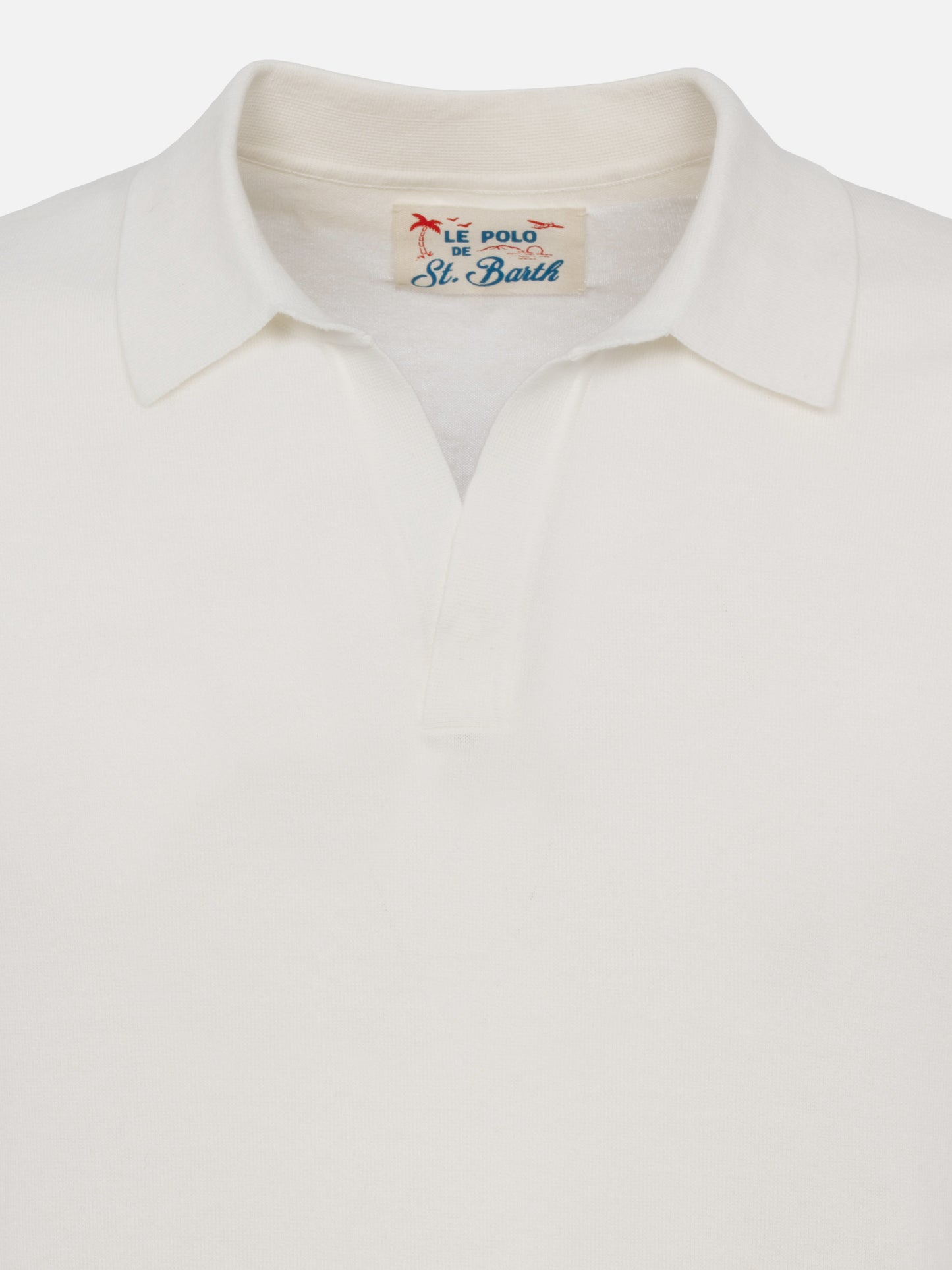 Weißes Strick-Poloshirt „Sloan“