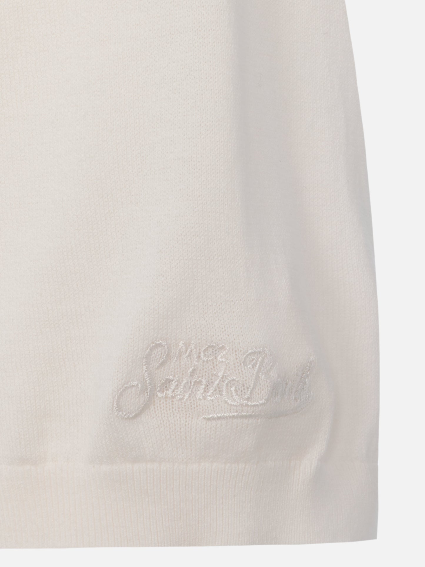 Weißes Strick-Poloshirt „Sloan“