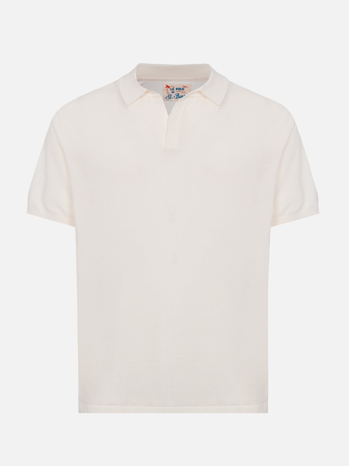 Weißes Strick-Poloshirt „Sloan“