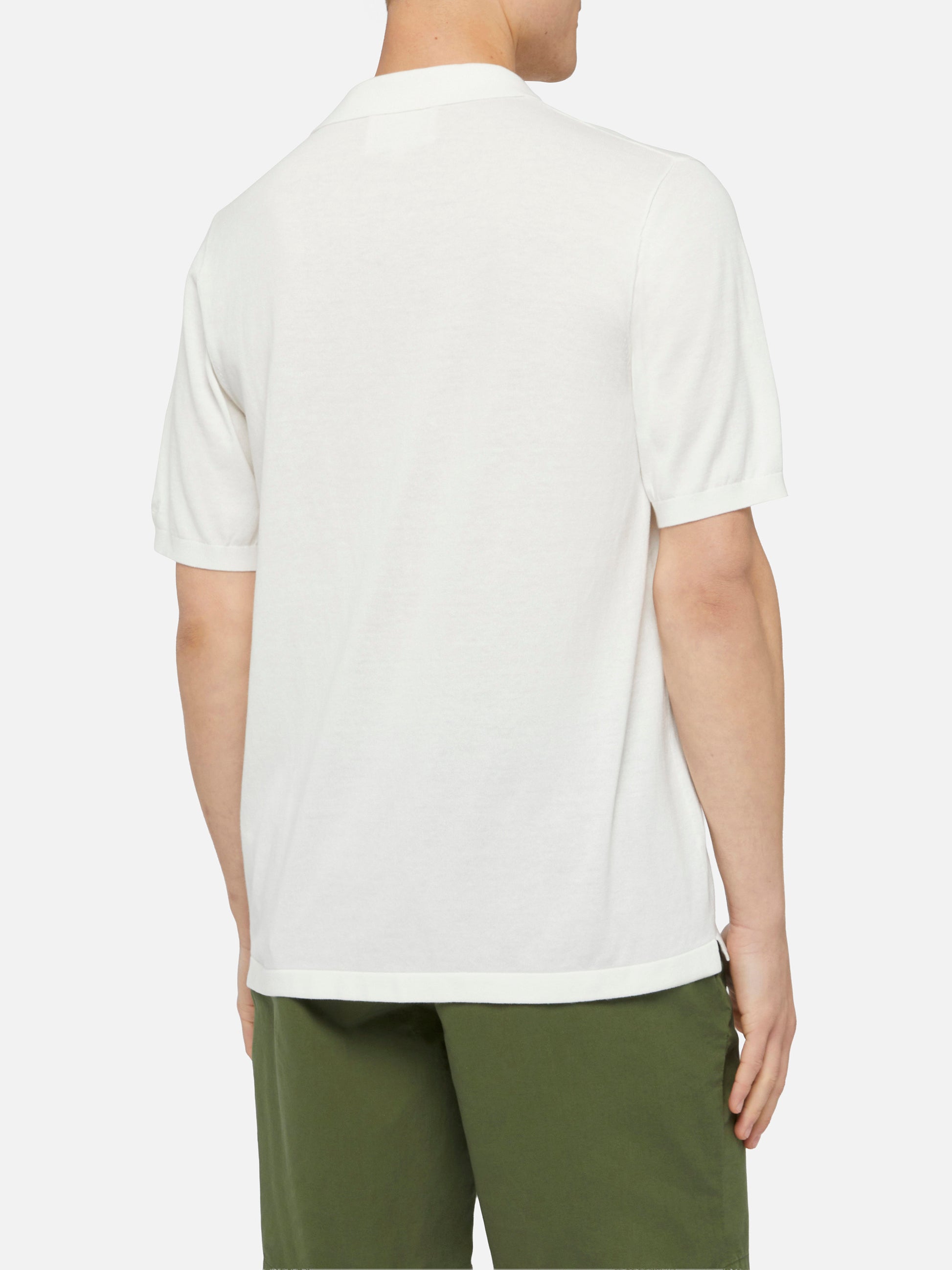 Sloan white buttonless knitted polo shirt - MC2 Saint Barth