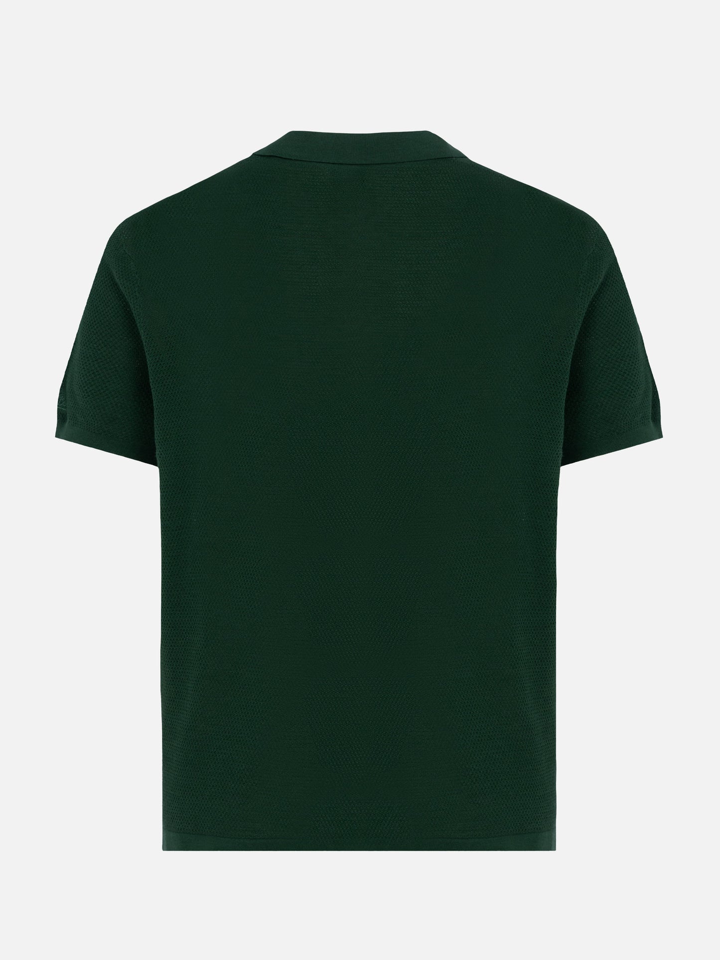 Sloan green buttonless mesh knitted polo shirt - MC2 Saint Barth