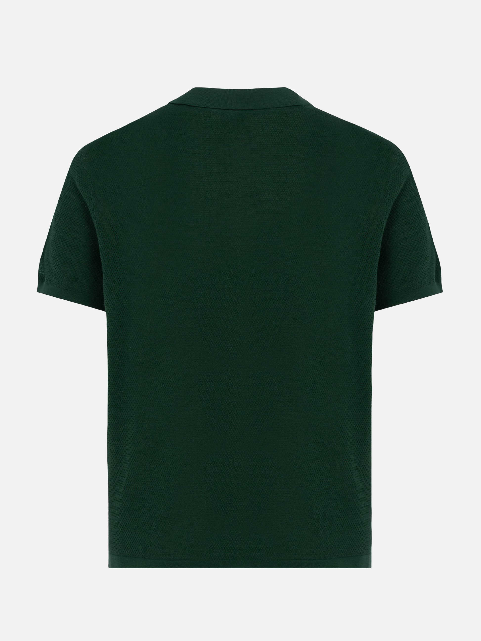 Sloan green buttonless mesh knitted polo shirt - MC2 Saint Barth