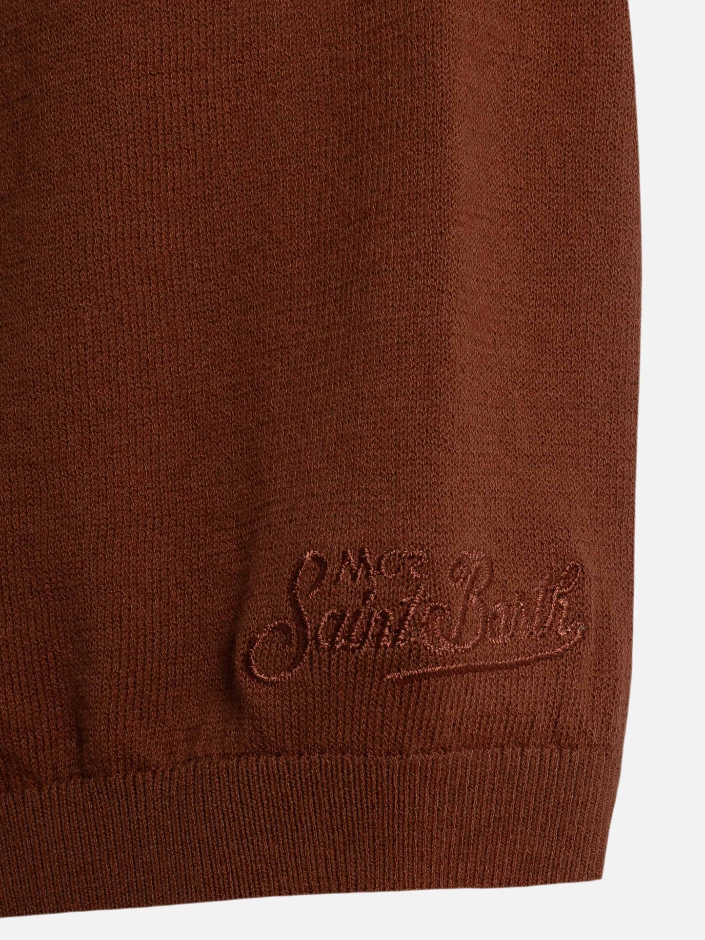 Sloan – Kamelbraunes Strick-Poloshirt