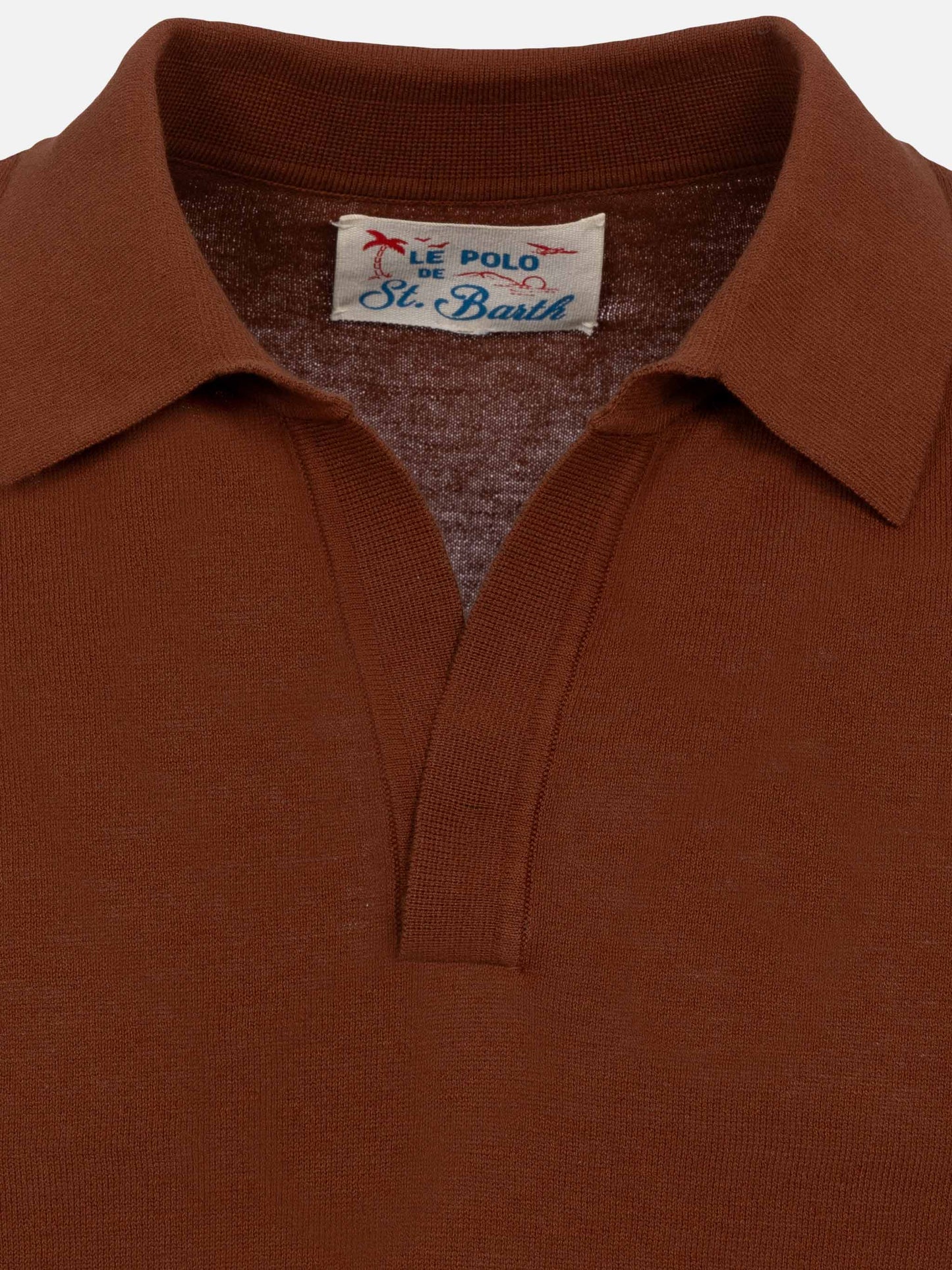 Sloan – Kamelbraunes Strick-Poloshirt