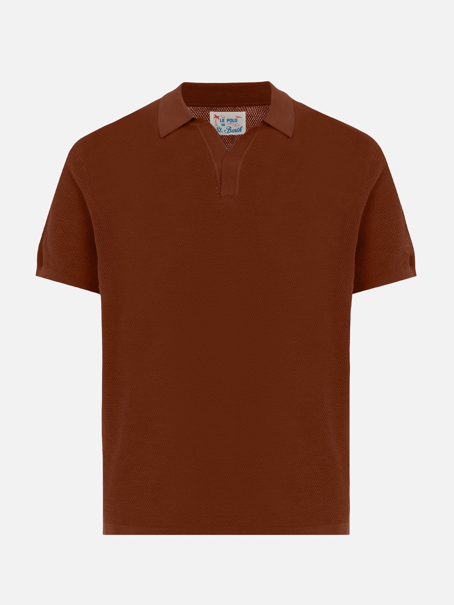 Sloan – Kamelbraunes Strick-Poloshirt