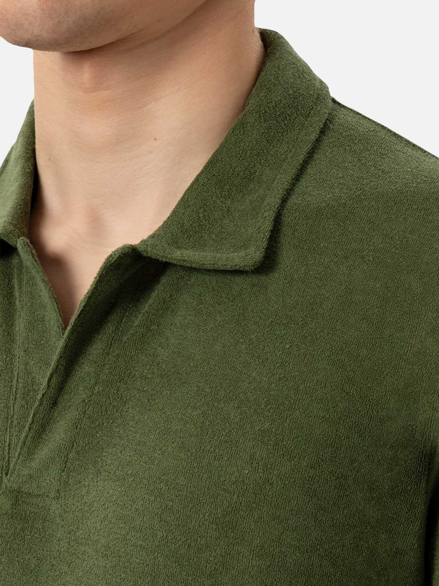 Polo Jeremy in spugna verde militare