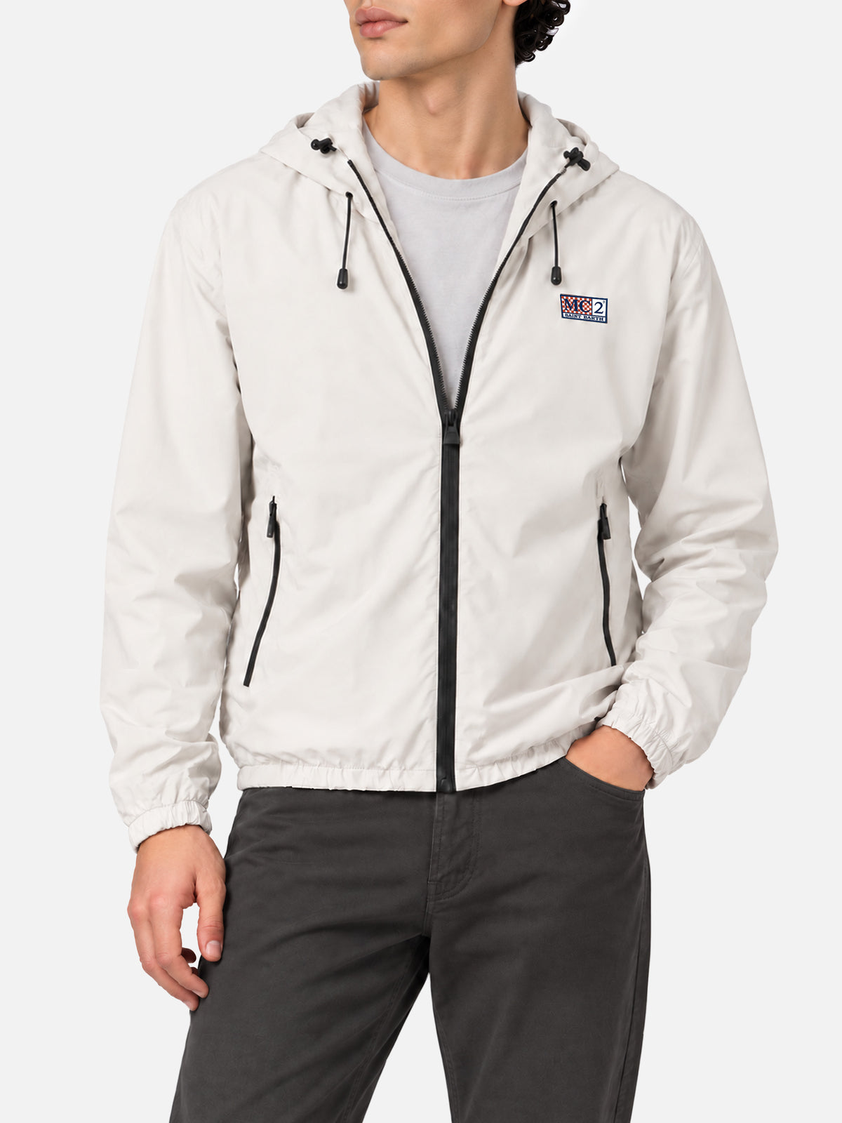 Veste Sloop blanc glace en tissu technique stretch 