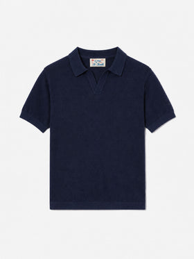 Sloan Jr marineblaues gestricktes Poloshirt 