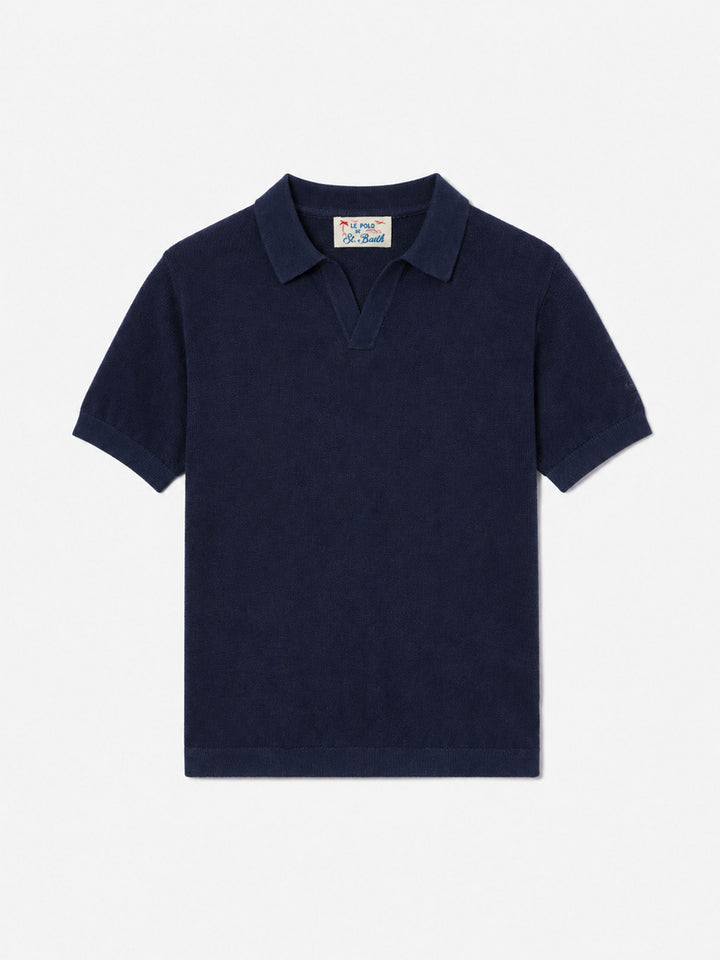 Polo Sloan Jr in maglia blu navy