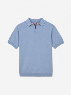 Polo in maglia azzurra Sloan Jr