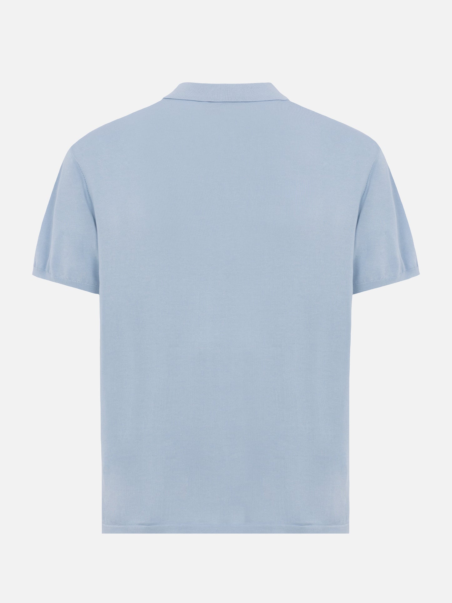 Sloan light blue silk cotton knitted polo shirt - MC2 Saint Barth
