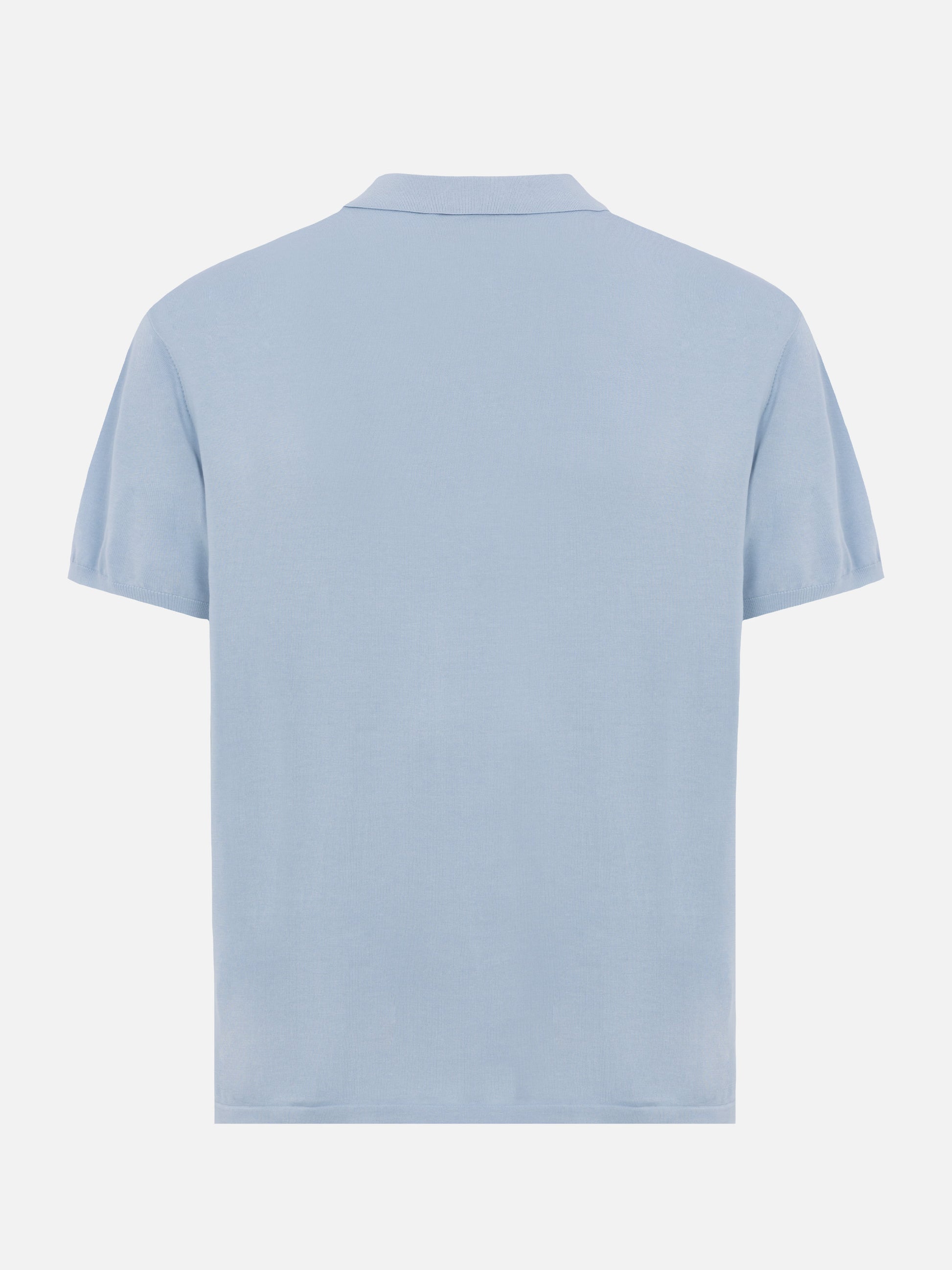 Sloan light blue silk cotton knitted polo shirt - MC2 Saint Barth