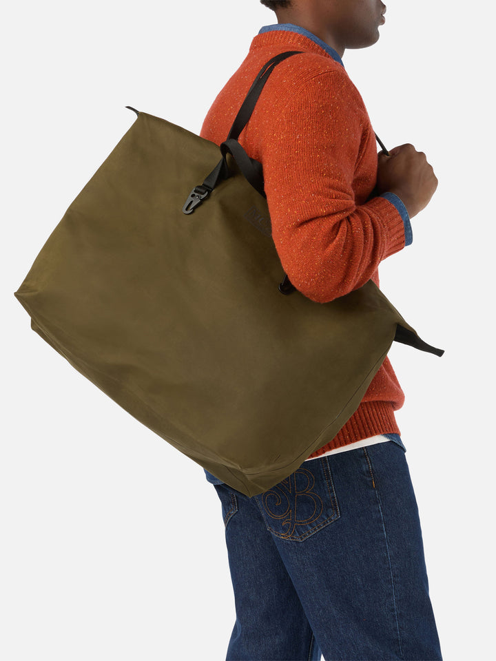 Borsa Seamless Maxi verde militare in tessuto cerato