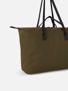 Borsa Seamless Maxi verde militare in tessuto cerato