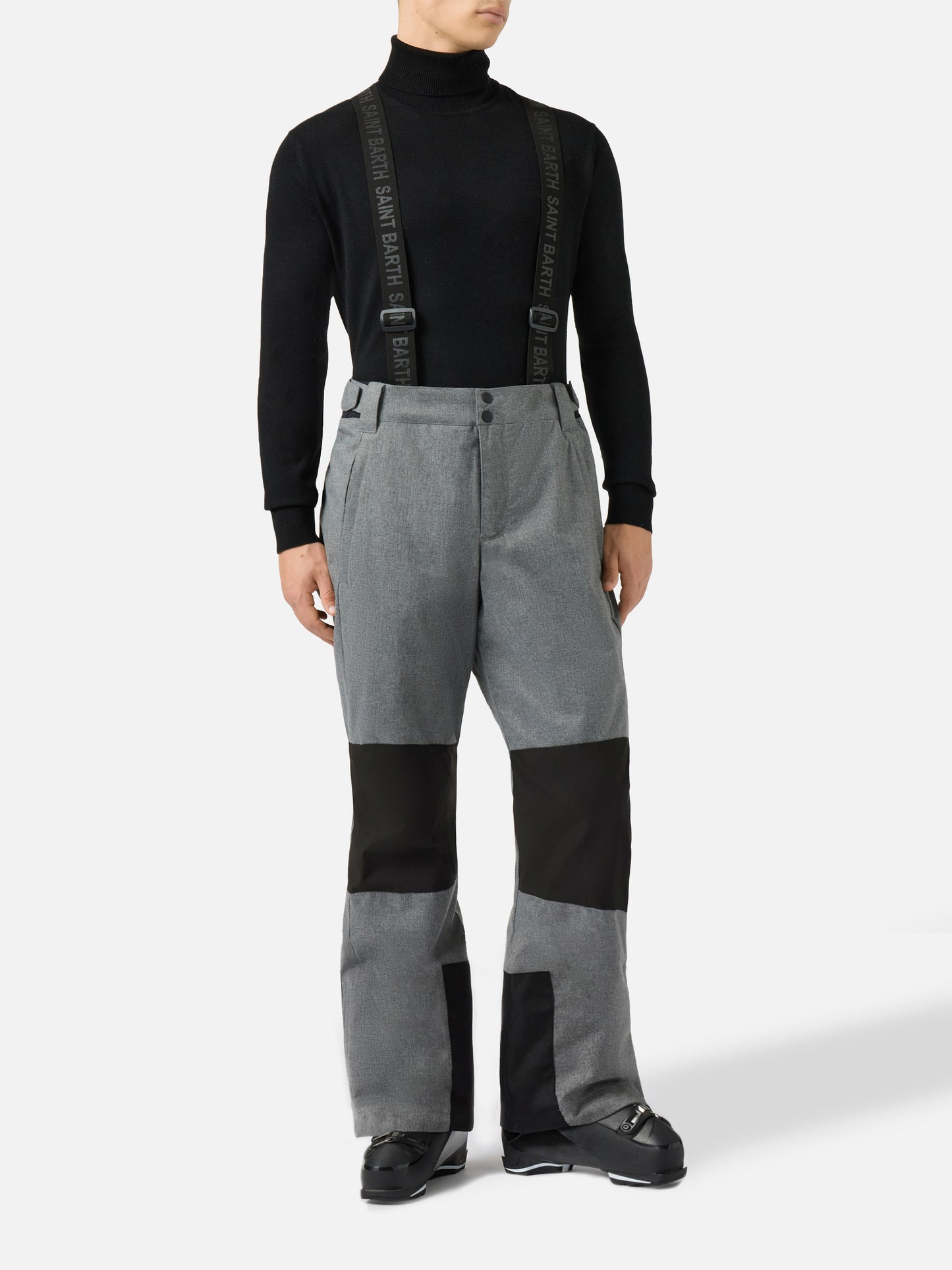 Ski pants Snowbird in melange grey with Recco® technology