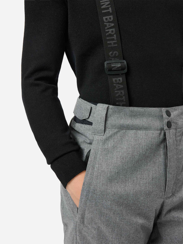 Pantaloni da sci Snowbird in grigio melange con tecnologia Recco®