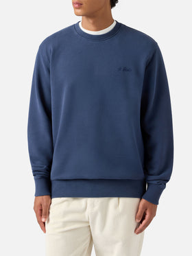 Felpa  Soho in cotone blu navy con ricamo St. Barth