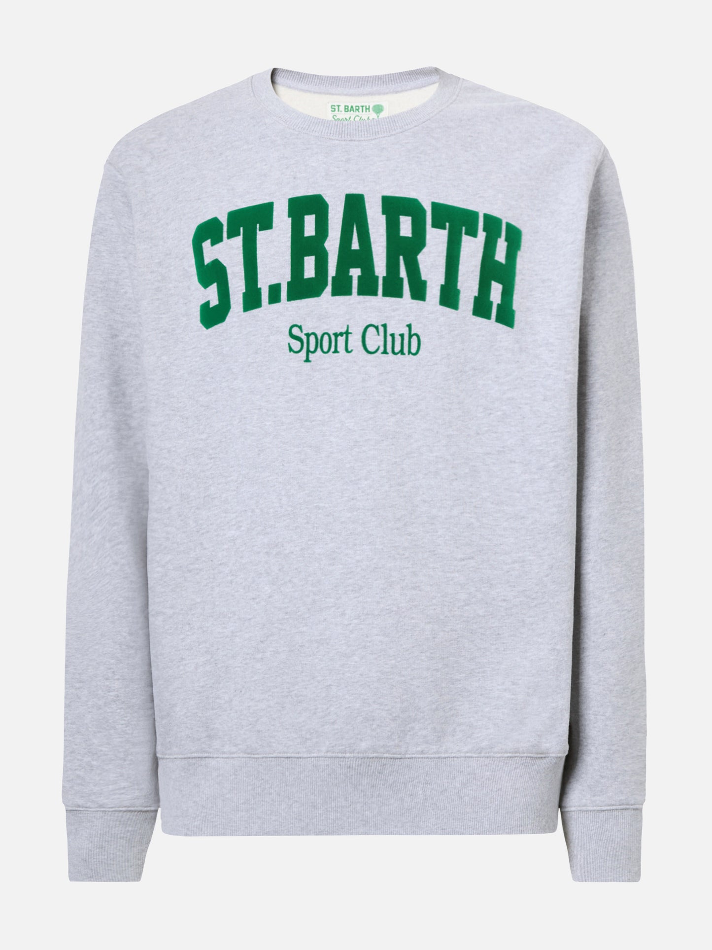Felpa Soho in cotone grigio melange con stampa flock St. Barth sport club