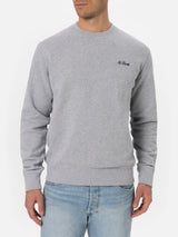 Man mélange grey sweatshirt with St. Barth embroidery