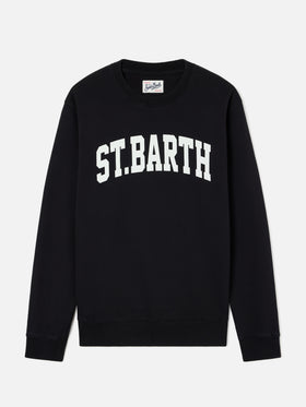 Schwarzes Baumwoll-Sweatshirt Soho mit St. Barth-Print 