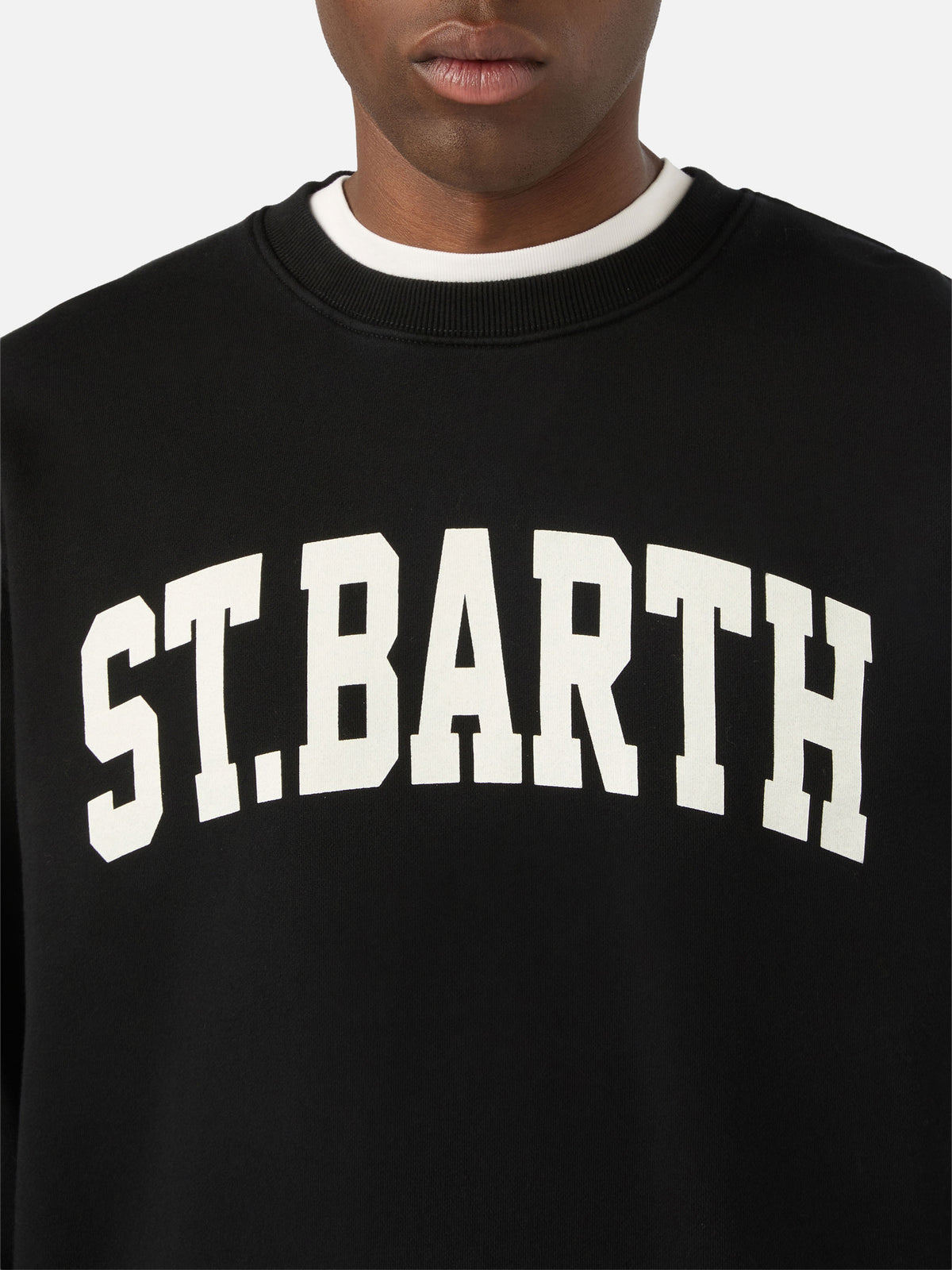 Sudadera Soho negra de algodón con estampado St. Barth 