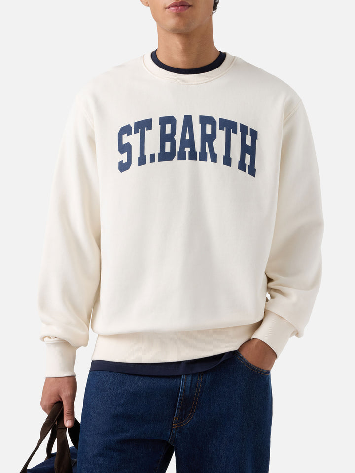 Cream Soho cotton sweatshirt with St. Barth print