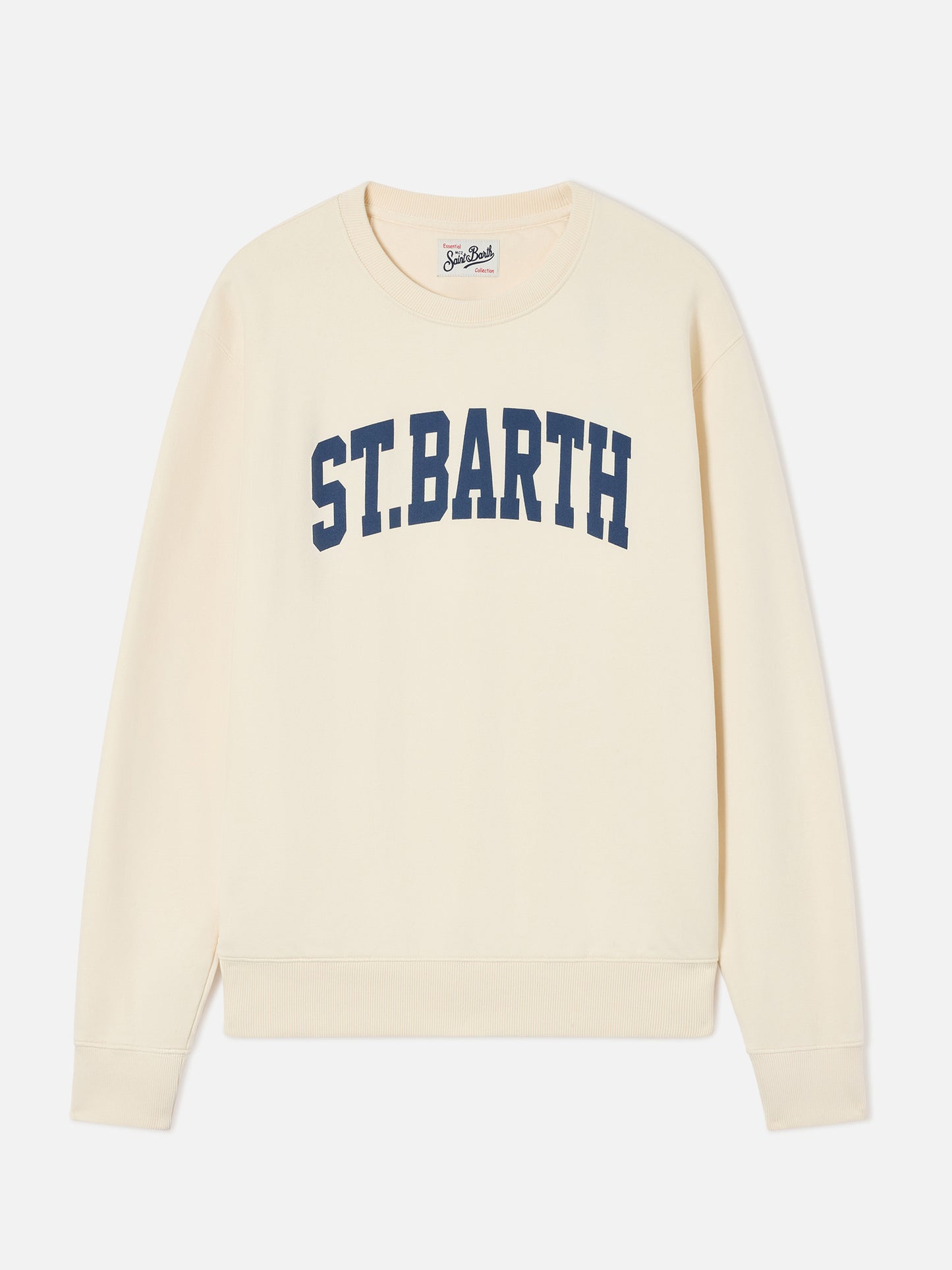 Felpa girocollo Soho in cotone bianca con stampa St. Barth