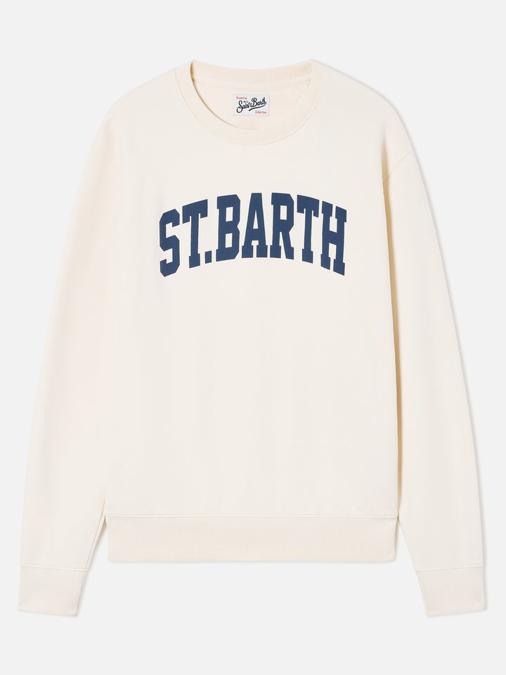 Cream Soho cotton sweatshirt with St. Barth print
