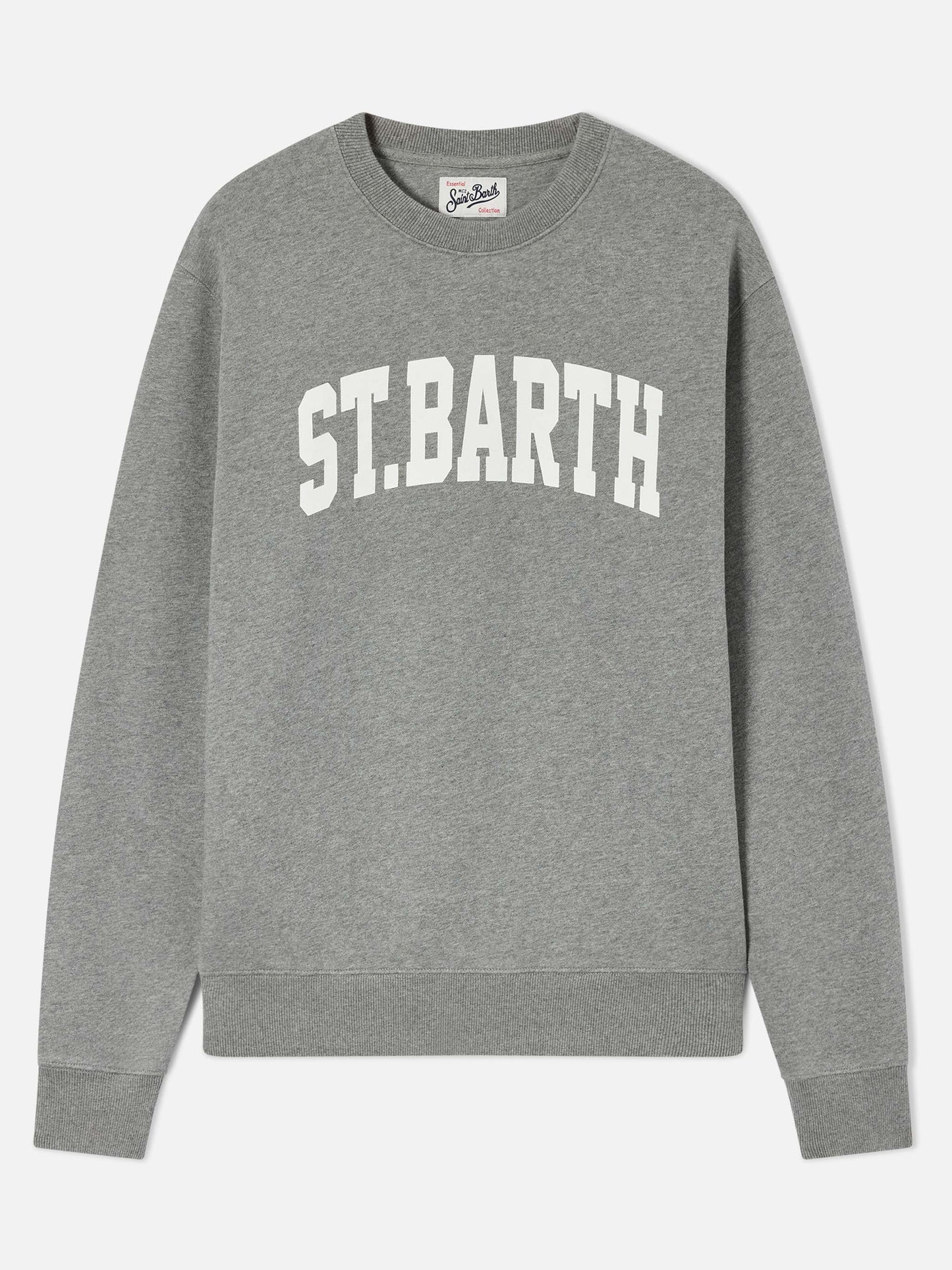Soho crewneck sweatshirt in grey cotton with St. Barth print