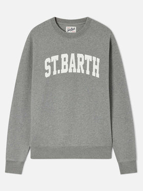 Soho crewneck sweatshirt in grey cotton with St. Barth print
